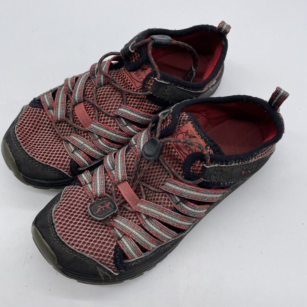 Chaco Kid Outcross Water Shoe Red Bungee‎ Lace Waterproof Youth Size 2